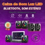 Caixa de Som PC Microfone Estéreo HIFI USB Com Fio Caixa De Som com Luz LED Para Computador Desktop